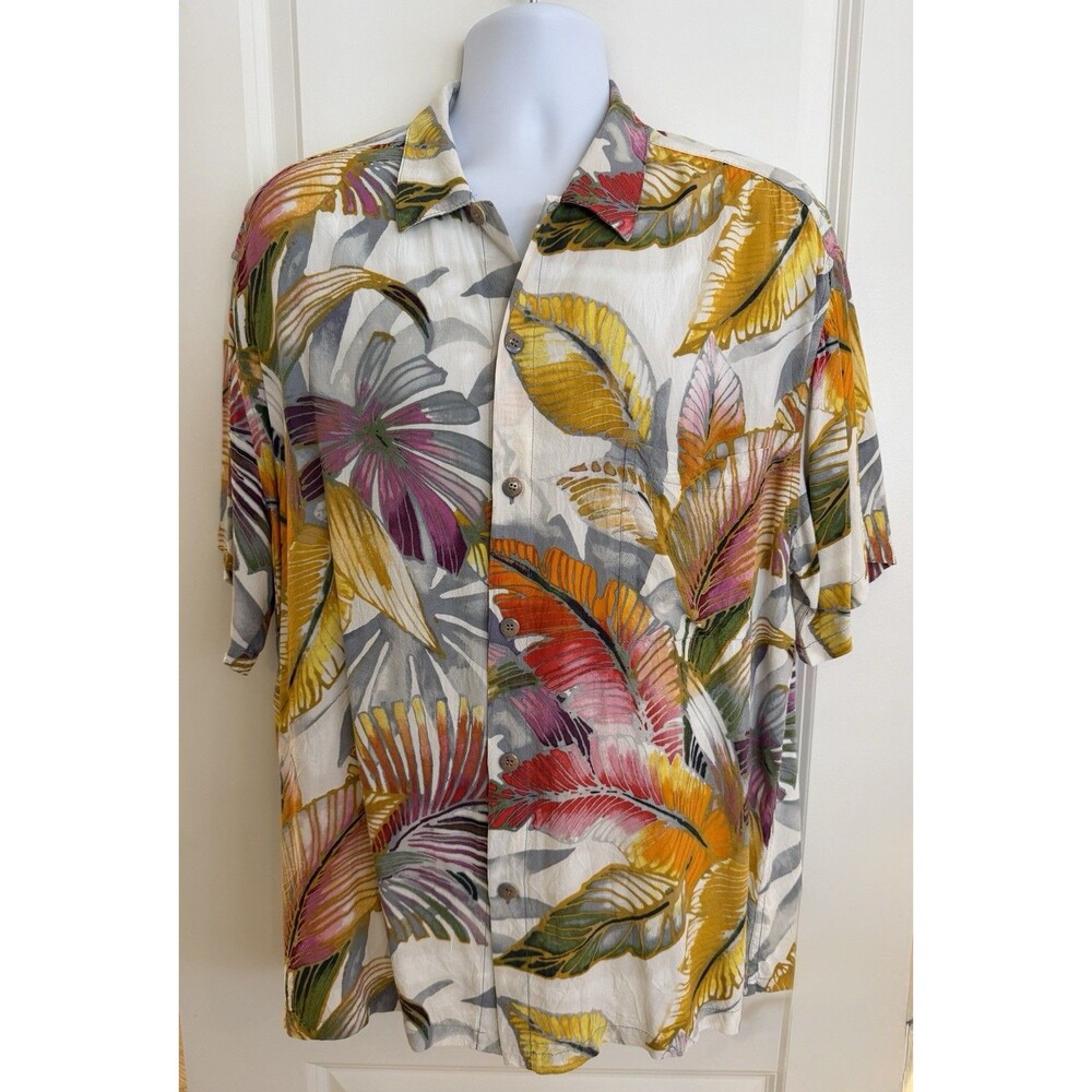 Jams World Men's Hawaiian Aloha Shirt, Large, “Ahinahina”, Excellent Condition